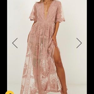 Blush Lace Maxi dress